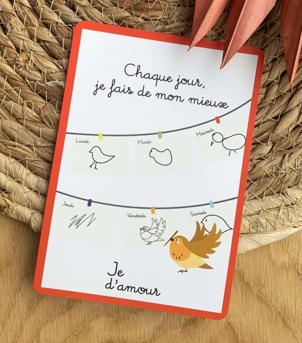 Cartes de mantras positifs pour enfant "chaque jour je fais de mon mieux" pour renforcer la confiance en soi